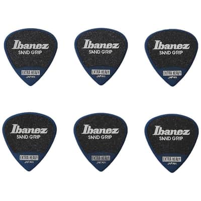 Ibanez 1.2mm Thickness Pick, Grip Wizard, Sand Grip, Polyacetal, Extra Heavy, 6 Pack, Dark Blue image 1