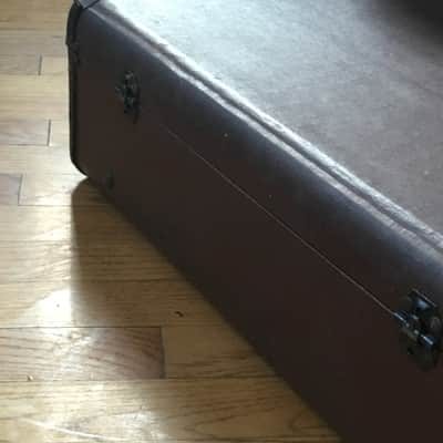 Vintage Brown Leather Made In USA 1950s-60s Hard Pedal Storage Case Luggage Amp Speaker Cargo Mod Platform image 9