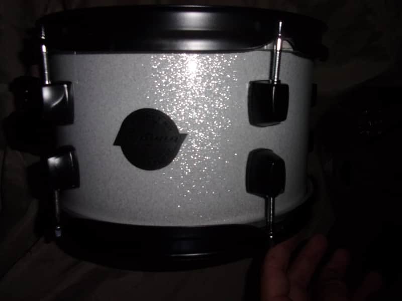 NEW Ludwig 10" x 6" Sparkle Silver Hanging Rack Tom Questlove Black Hardware New logo heads image 1