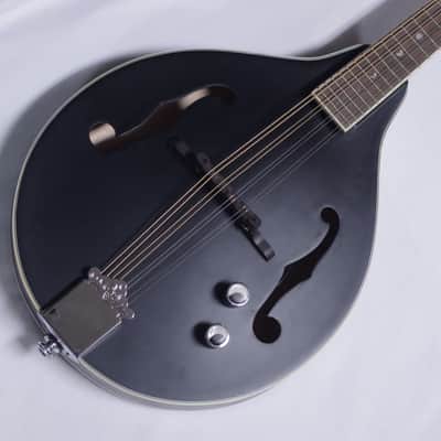 LUNA Moonbird A-style Mandolin NEW acoustic/electric Black Satin w/ Case image 5