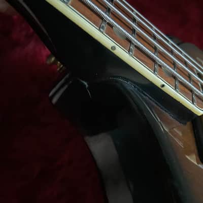 c.late 1960s Aria/Univox Matsumoku EB-1 Style Scroll Bass MIJ Vintage Bass Very Rare Bass “Brown” image 11