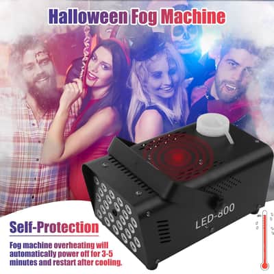 Fog Machine 24 Colorful Led Lights & 4 Strobe Effects - Smoke 800W 2000Cfm With 1 Wired Receiver And 2 Wireless Remote Controls Perfect For Halloween Party Wedding Dj Stage Club image 6