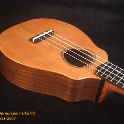 Handmade Sopranissimo/ Pocket Ukulele, Solid Spruce & Acacia, MOP Inlay, Bruce Wei UN11-2004 image 3