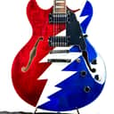 D'Angelico Premier Grateful Dead DC Semi-Hollow Guitar - Red, White & Blue