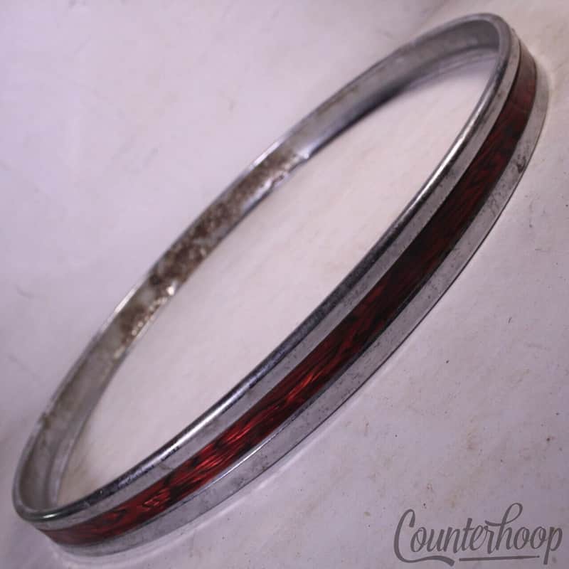 *Sonor 20" Red Wine Ripple Bass Drum Hoop Vintage 60s Teardrop Ferro-Manganese* image 1