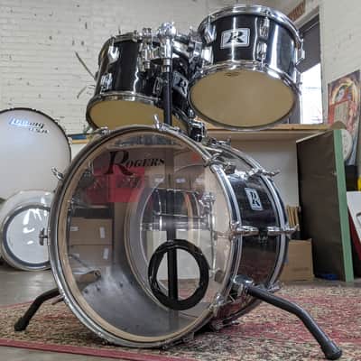 Rogers Big R 4-Piece Black Drum Set image 1