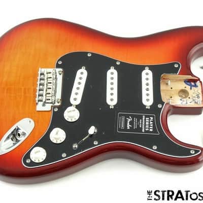 Fender Player Stratocaster Strat LOADED BODY Plus Flame Top! Aged Cherryburst image 1