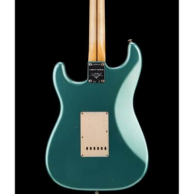 Fender Custom Shop 55 Dual-Mag Stratocaster Journeyman Relic Maple Fingerboard Limited-Edition Electric Guitar Regular Super Faded Aged Sherwood Green Metallic image 2