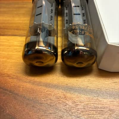 Tight current matched pair of Amperex EL34 tubes test NOS image 6