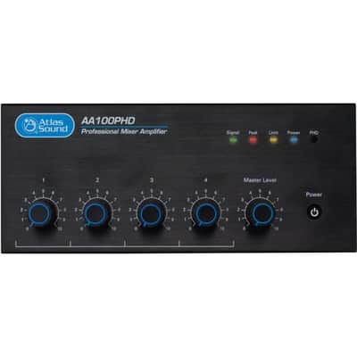 Atlas Sound AA100PHD 4-Input, 100-Watt Mixer Amplifier with Automatic System Test (PHD) image 1