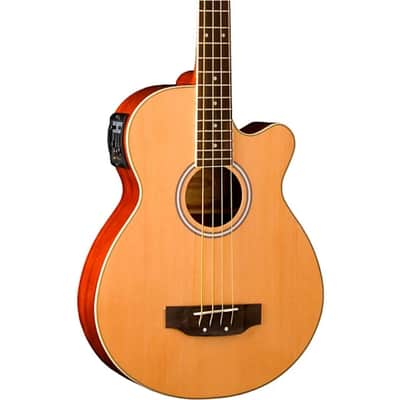 Washburn AB5K 4-String Acoustic Bass Guitar Natural Koa image 7