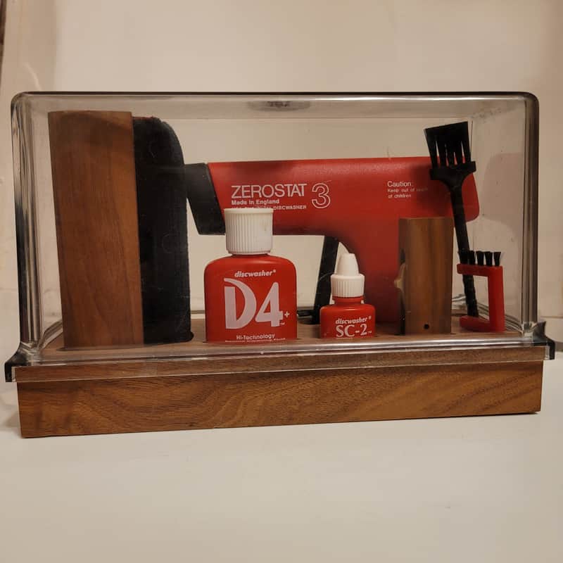 1980 Discwasher DiscKit System (Walnut) with Zerostat 3 - Vintage Vinyl Record Cleaner image 1