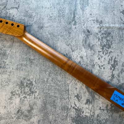 BMC Guitar Neck Tele® Telecaster® 22 Fret Roasted 3AAA Flame Maple With Rosewood Fingerboard Nitro Lacquer Rounded Fret Ends - 9.5 Radius TRMRF22 3A #4 image 8