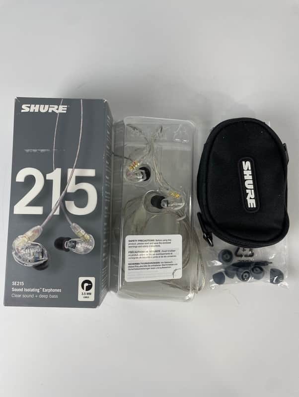 Shure SE215 Single Driver In-Ear Monitors, Clear image 1