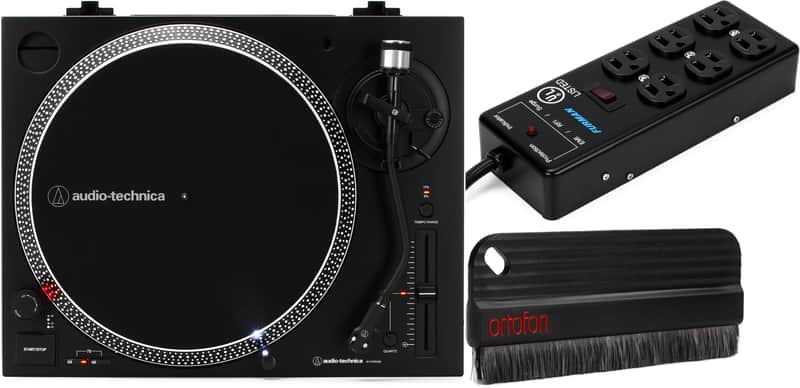 Audio-Technica AT-LP120XUSB-BK Direct Drive Turntable with USB - Black Bundle with Furman SS-6B 6-outlet Surge Suppressor Strip... (3 Items) image 1
