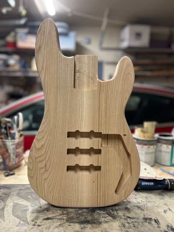 Madlad Instruments Ash "Dirnty Dan" Precision Bass PBass Style Body (custom made with pride in north Texas) - Unfinished image 1