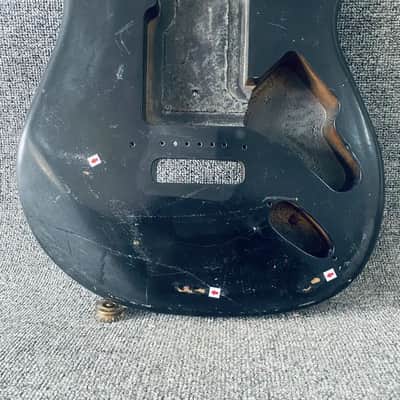 Black Guitar Strat Style Basswood Body image 2