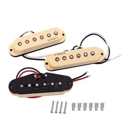 Cream Hot Texas Swamp Alnico V Single Coil Guitar Pickups Set for Stratocaster image 6