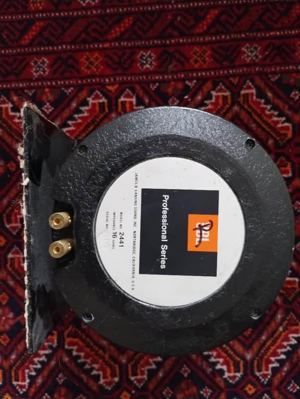Pair of JBL 2441 drivers with JBL H93 horns, 16 ohm speakers