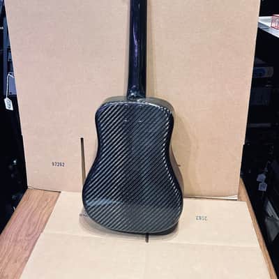 KLOS Carbon Fiber Travel Acoustic Guitar w/ Padded Case – Black – Used image 10