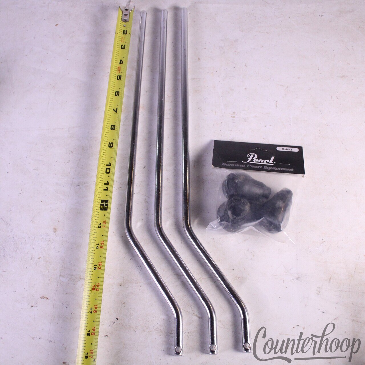 Premier Floor Tom Drum Legs 3/8" 9.5mm Vintage 60s +Pearl Suspension Rubber Feet — main photograph