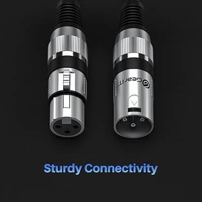 XLR to XLR Microphone Cable (15 Feet, 6-Pack) XLR Male to Female Mic Cable 3-Pin Balanced Shielded XLR Cable for Mic Mixer, Recording Studio, Podcast - Black, 15ft, 6 Pack image 5