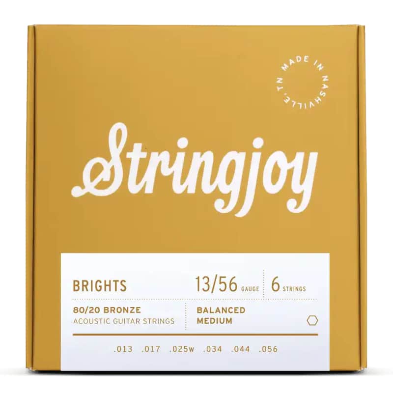 Stringjoy Brights 80/20 Bronze Acoustic Guitar Strings | 13-56 (Balanced Medium) image 1