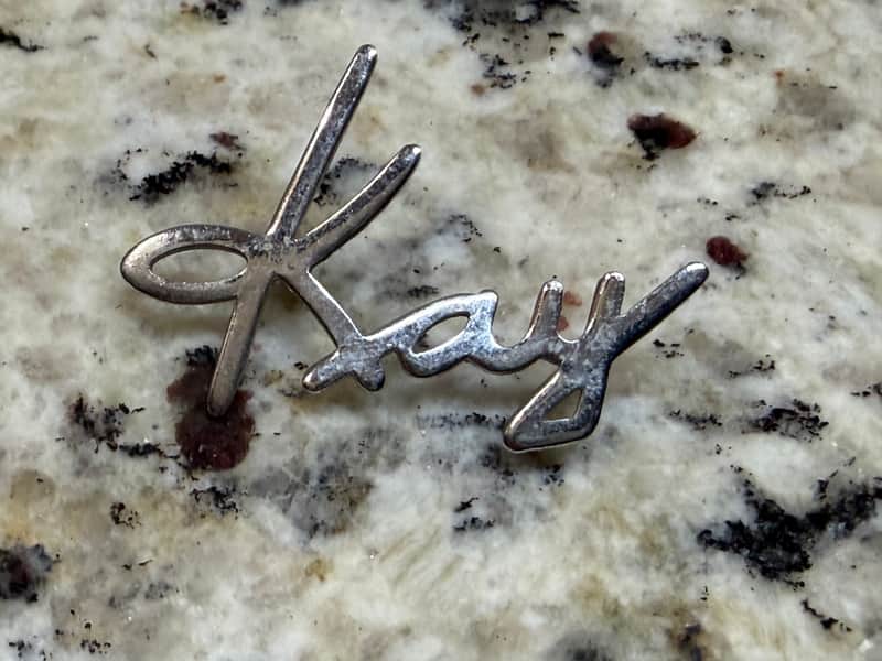Kay Headstock Metal Logo Emblem Vintage image 1