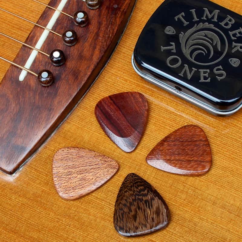 2024 Timber Tones Acoustic Guitar Tin of 4 Exotic Guitar Picks…