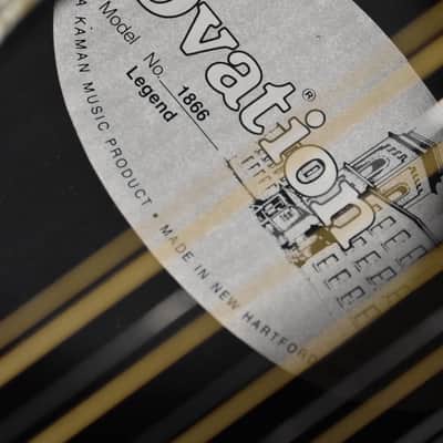 Ovation Model 1866 Legend 12-String Acoustic Electric Guitar | Black Finish W/OHSC image 20