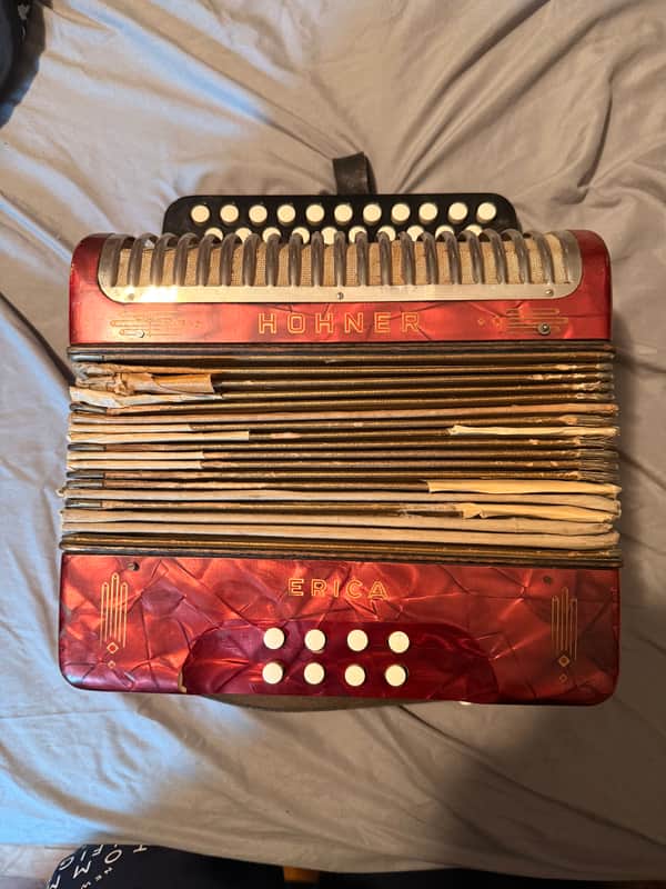 German made Hohner Erica Two-Row Accordion image 1