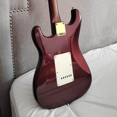 Custom Squier 40th Anniversary Gold Edition Stratocaster - Ruby Red Metallic, 100% Rosewood Neck (2022) image 19