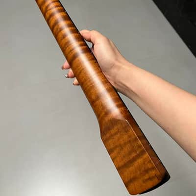 2.9mm frets Striped Ebony Fretboard 22frets 5a Roasted flame Maple guitar neck Radius 12inch Round stainless steel 22 frets Roasted flame Maple guitar neck Striped Ebony fingerboard 25.5inch hole 10mm Radius: 12 inches. image 9