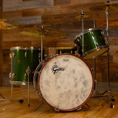 Gretsch 1958 Birdland 4 Piece Rare And Collectable Drum Kit, Cadillac Green With Gold Hardware image 9