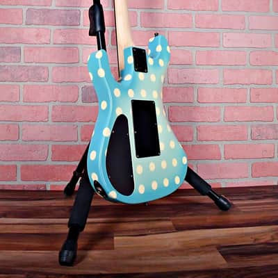 Original Vintage Kramer NightSwan Blue With White Polka Dots 1987-1988 Vivian Campbell image 9
