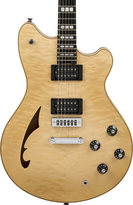 EVH SA-126 Special QM Semi-Hollow Electric Guitar, Ebony Fingerboard, El Natural image 1