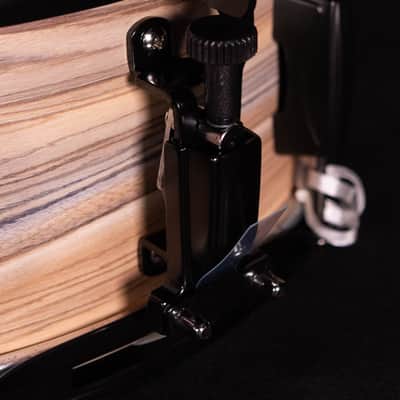 Tama 14"x 5.5" Woodworks Poplar Snare Drum, Zebra Wood Wrap image 4
