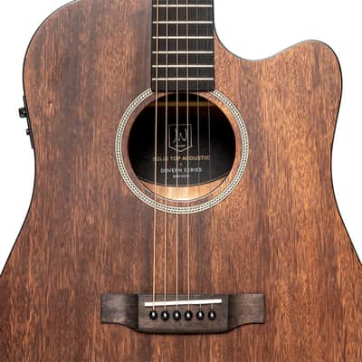 J.N GUITARS Cutaway Acoustic-electric Dreadnought Guitar With Solid Mahogany Top Dovern Series image 7