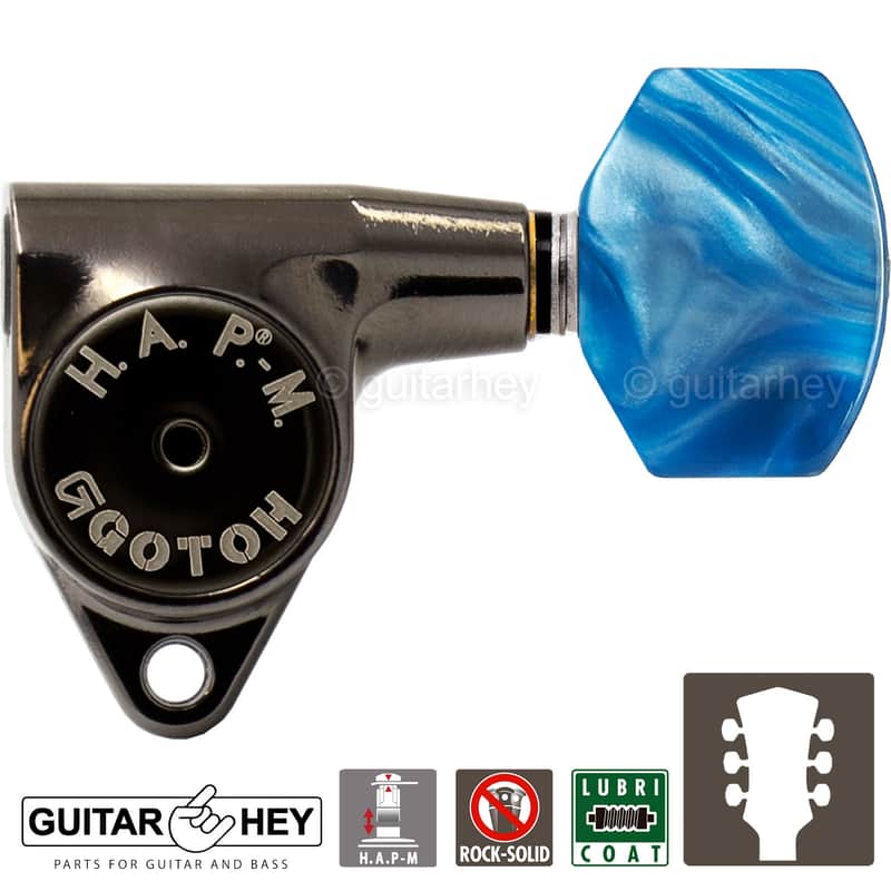 NEW Gotoh SG301-P9 HAPM Adjustable Post Height Locking Tuners 3x3 - COSMO BLACK