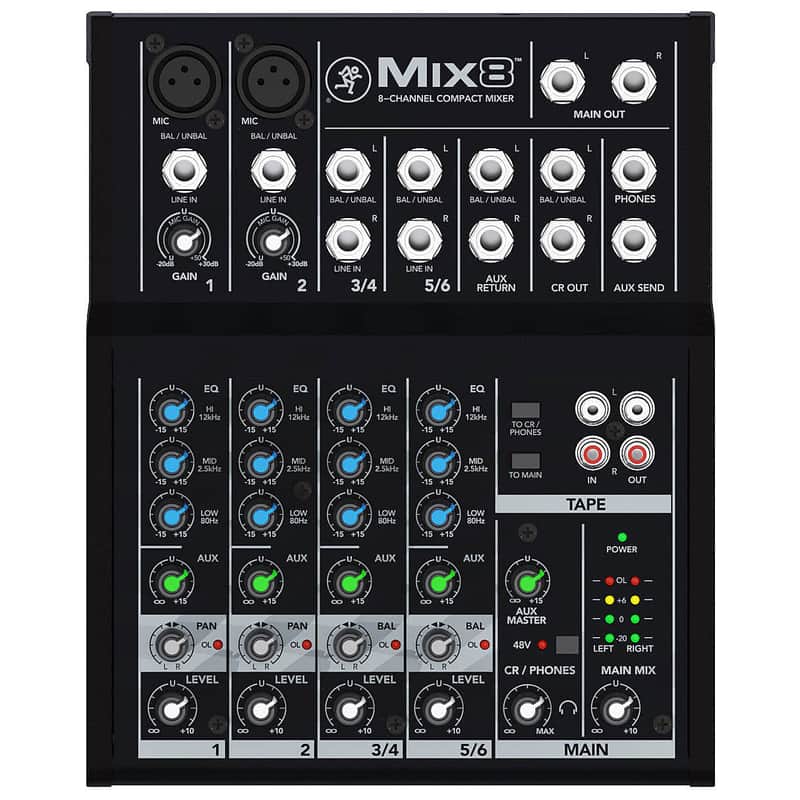 Mackie Mix8 8-Channel Compact Mixer with 2 MIC Pre Amps image 1