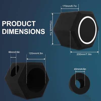 Microphone Isolation Ball – High-Density Foam Vocal Shield with 2-Layer Pop Filter for Recording & Podcasting image 3