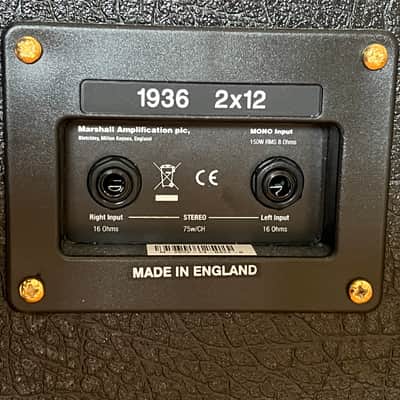 Marshall 1936 Lead 150-Watt 2x12" Guitar Speaker Cabinet 1981 - Present - Black image 4