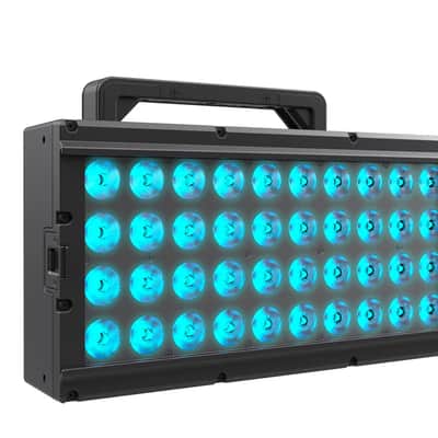 American DJ HEX444 40 HEX Panel features 40 high-performance 20W HEX LEDs (6-in-1: RGBAL+UV), 10 pixel-controlled sections, tunable white color temperature control, and Aria X2 management image 3