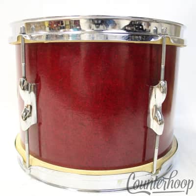 *Premier Olympic 12x8"Red Sparkle Tom Drum 3Ply Birch Vintage Pre-International* image 3