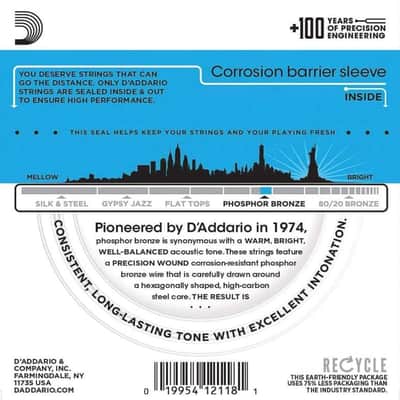 D'Addario EJ38 12-String Phosphor Bronze Acoustic Guitar Strings, Light, 10-47 Bild 2