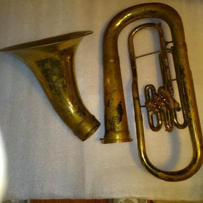Buescher Elkhart Baritone/Tuba, USA, Lacquered Brass, missing MP stem image 10