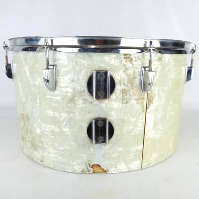 Ludwig 10x18"Timp-Tom Drum#570 Vintage70s WMP 3Ply Maple Bass White Marine Pearl image 4