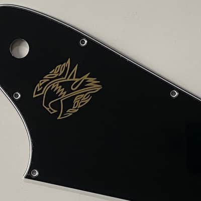 For Fit Gibson Firebird Gold Logo Style Guitar Pickguard Scratch Plate 3 Ply Black image 3