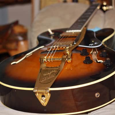 Matsumoku Japan-82'Aria Pro II PE-175 Herb Ellis OHSC Ebony FB,G-Style Truss,Fretside,Vintage Bigsby image 12