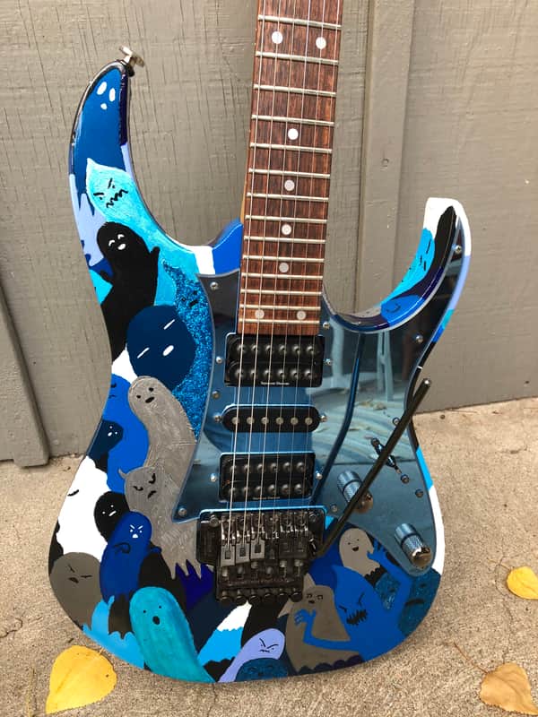 "Ghosts!" Custom Hand-Painted MIJ Ibanez RG450LTD-1 image 1